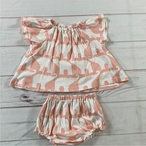 Milkbarn Baby Girl Rose Elephant Outfit Size 3-6 Months
